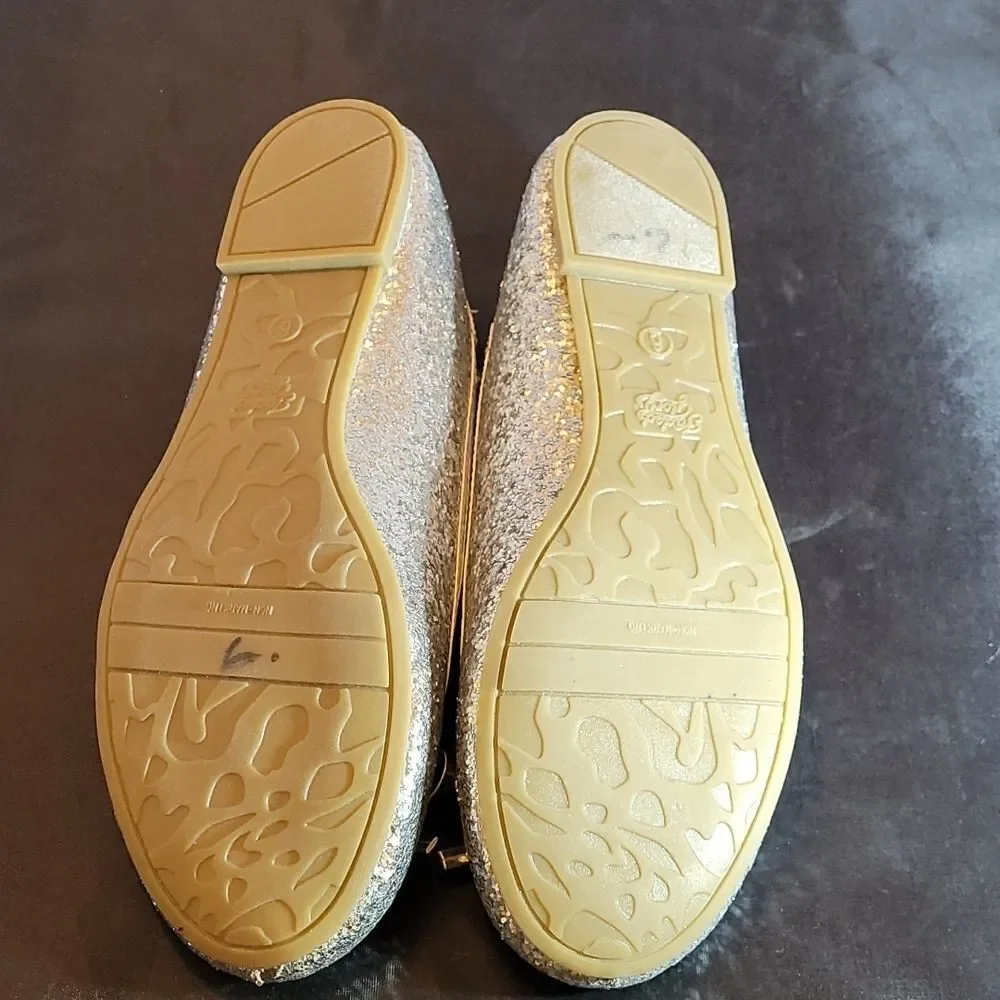 BRAND NEW FADE GLORY YOUTH GIRLS BALLET SILVER CASUAL DAZZLE FLATS